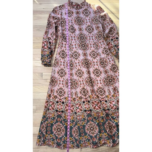 Boden Mariam Silk Maxi Dress Old Rose Intricate Tapestry Modest Church Women 4R - Picture 7 of 11